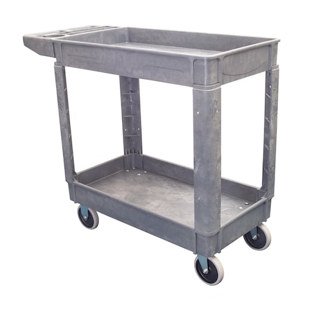 Pake Handling Tools Plastic Utility Cart, 550 lb. Cap, 38" x 17.25", 2 Shelves PAKPP01